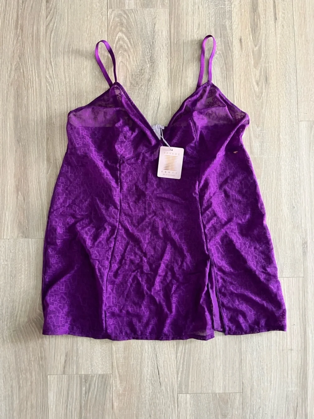 NWT Savage X Fenty Women’s Signature Script Slip Deep Purple - Size 1X